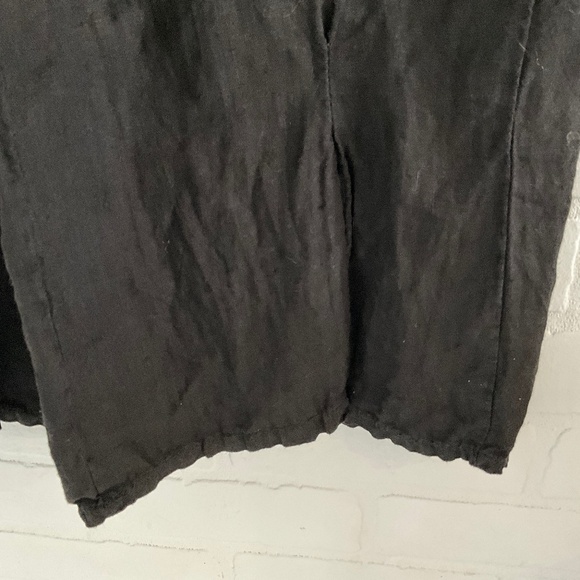 Viola Borghi Linen Pants Baggy Wide leg Parachute Cropped Paper Waist Pockets S - Picture 9 of 16